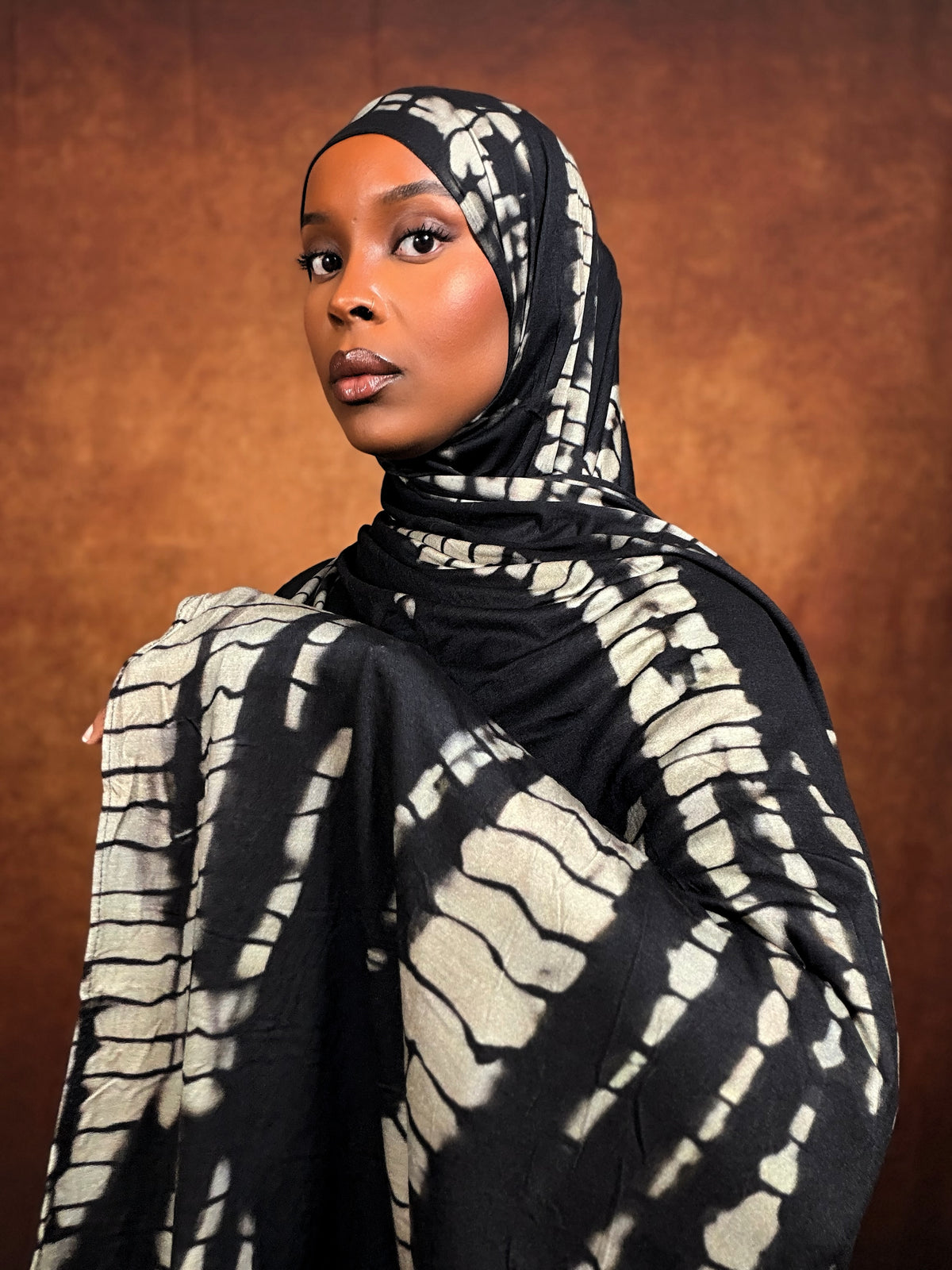 Khaki Croc Double Printed Jersey Hijab