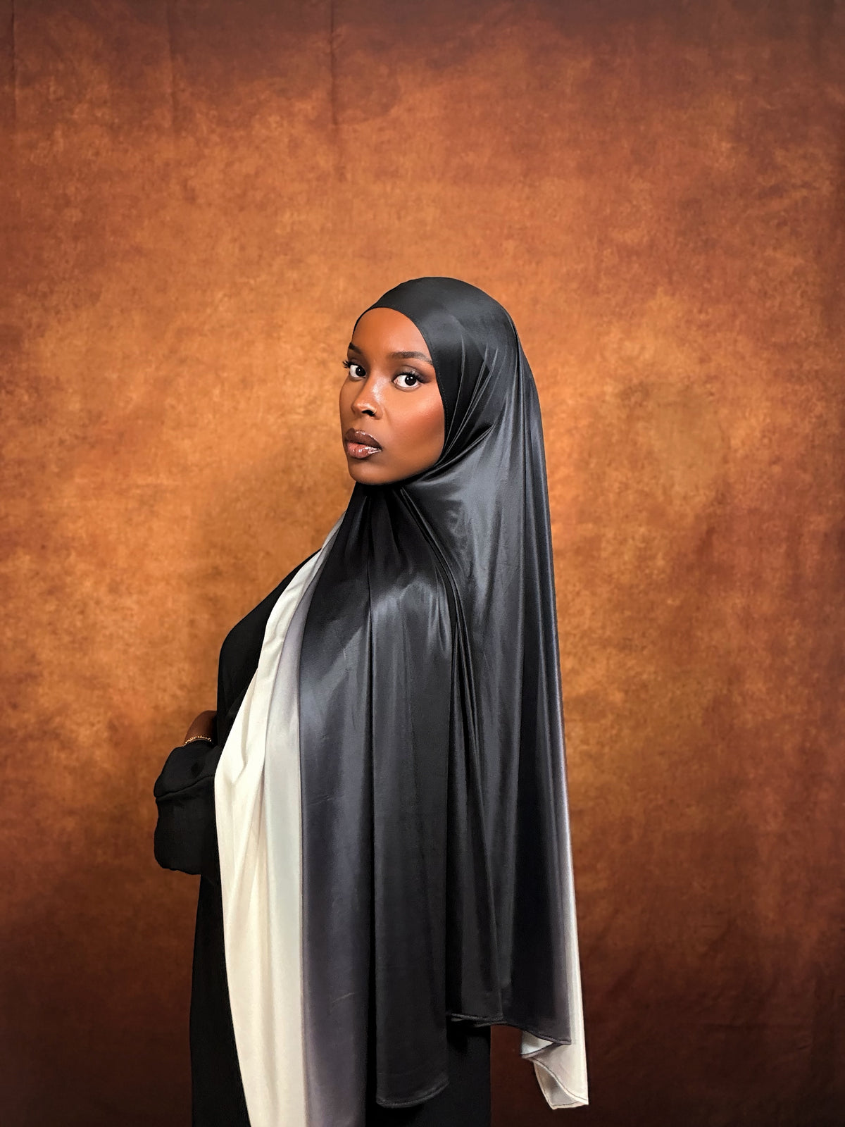 Ivory Eclipse Ombre Liquid Jersey Hijab