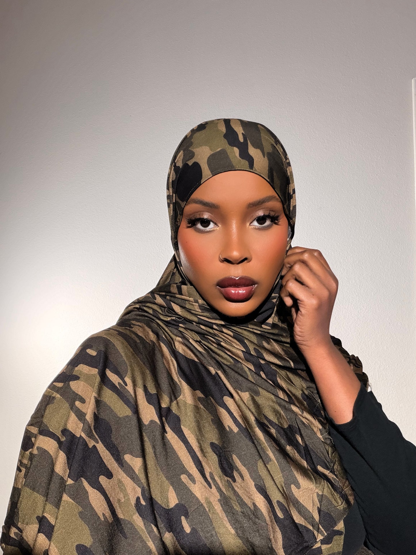 Green Camouflage Jersey Hijab