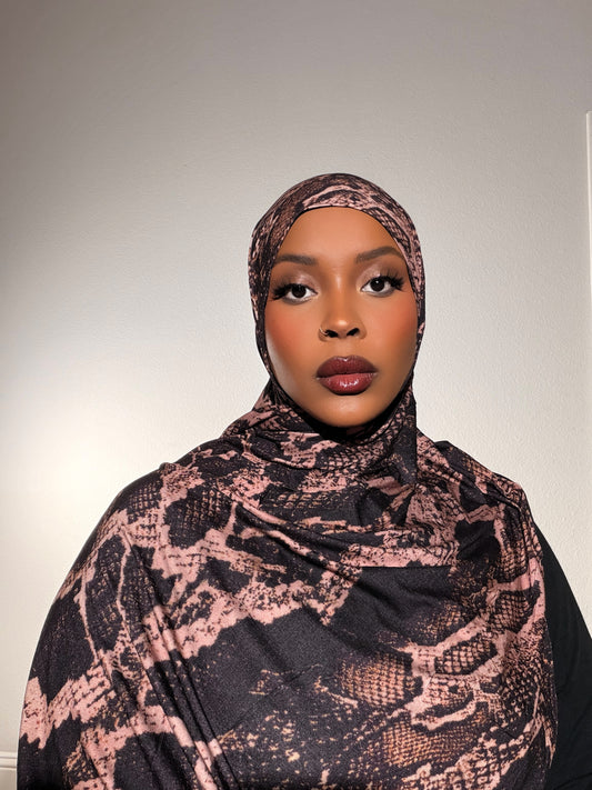 Snake Print Jersey Hijab