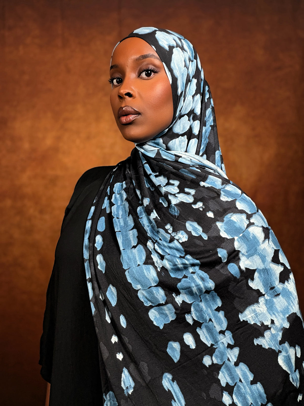 Blue Croc Printed Jersey Hijab