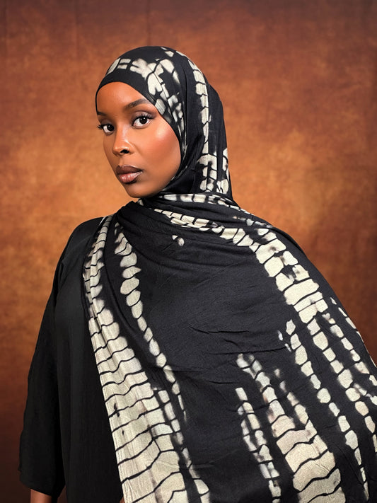 Khaki Croc Double Printed Jersey Hijab