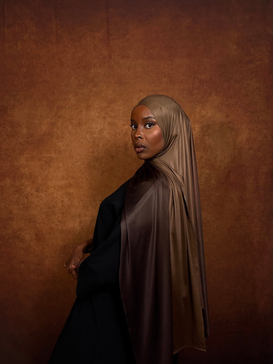 Hot Chocolate Ombre Liquid Jersey Hijab