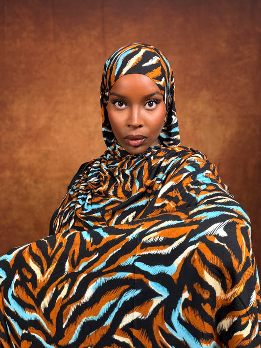 Aqua Tiger Lightweight Jersey Hijab