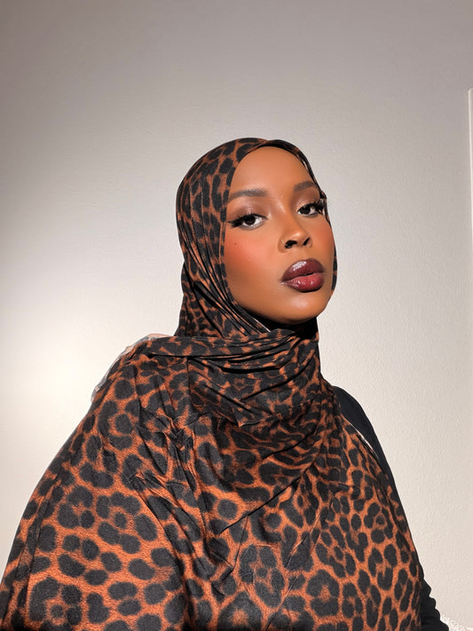 Amber Leopard Print Jersey Hijab