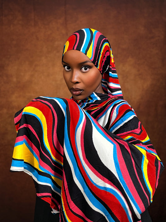 Retro Printed Jersey Hijab