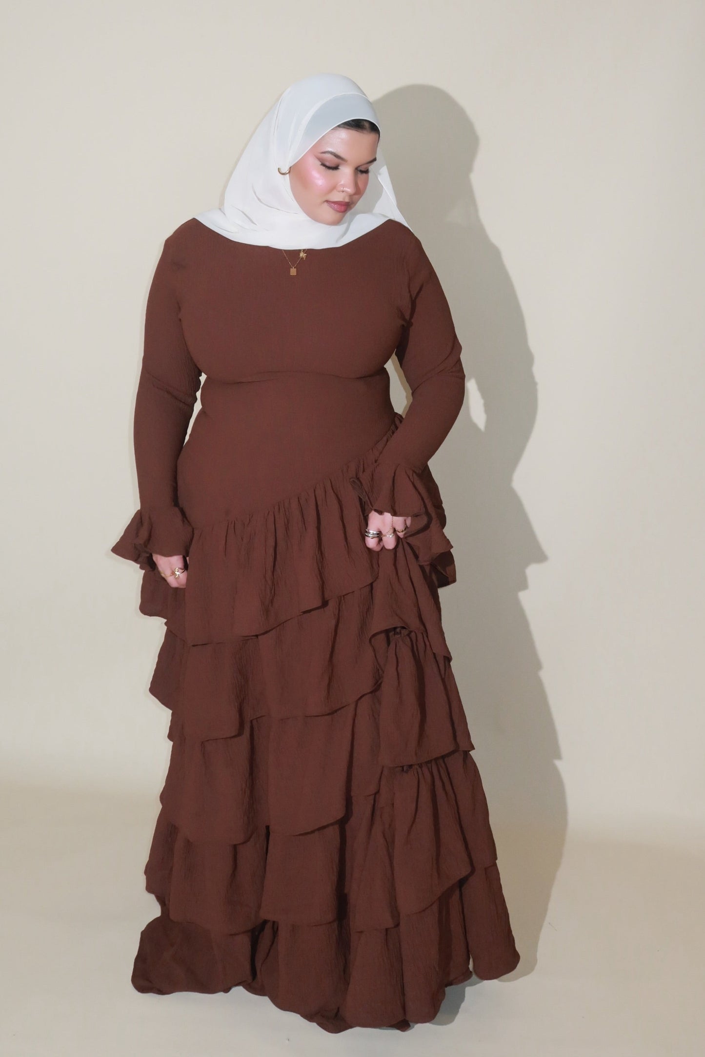 Kira Dress Stretch Linen - Cocoa