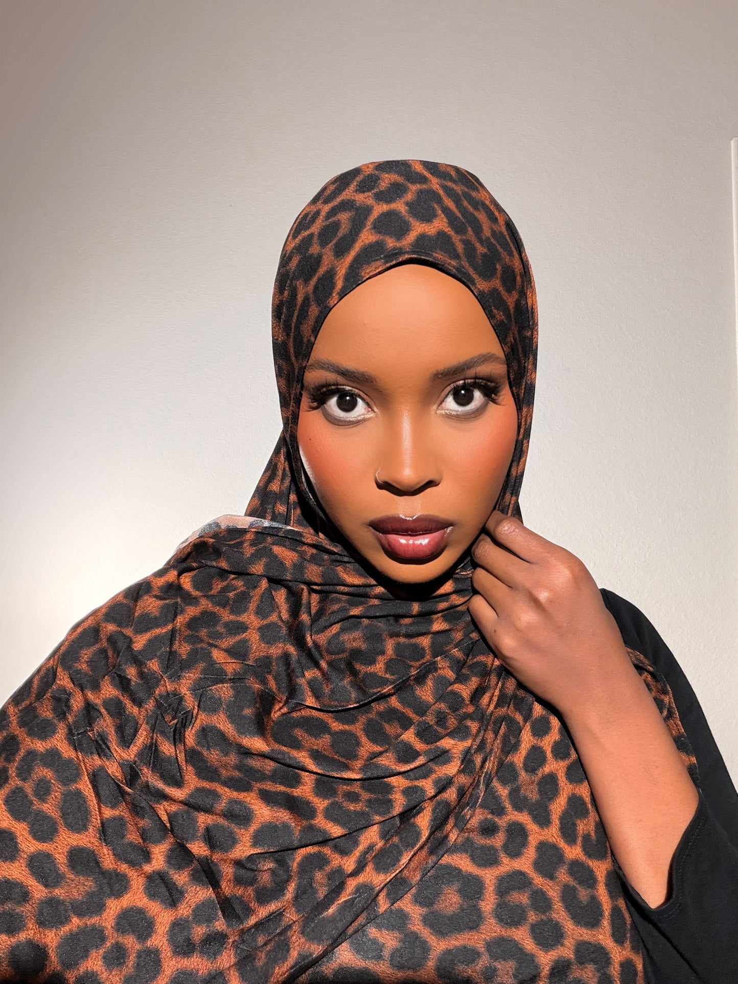 Amber Leopard Print Jersey Hijab
