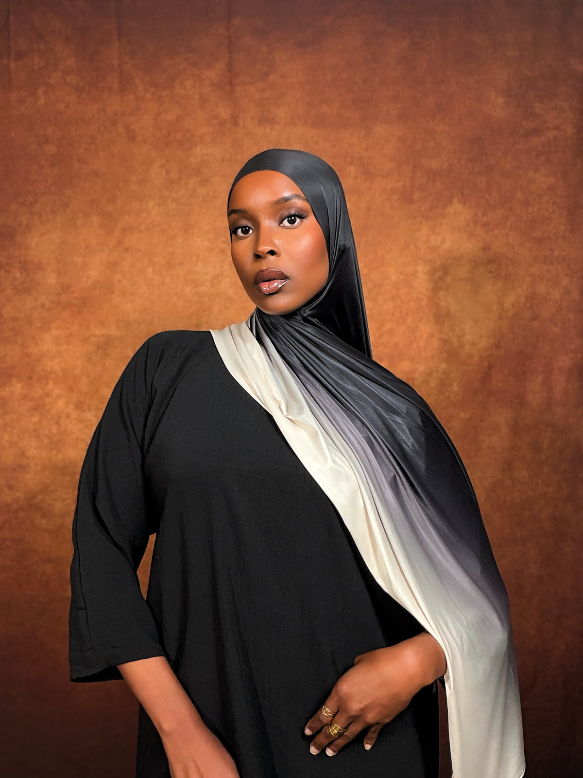 Ivory Eclipse Ombre Liquid Jersey Hijab